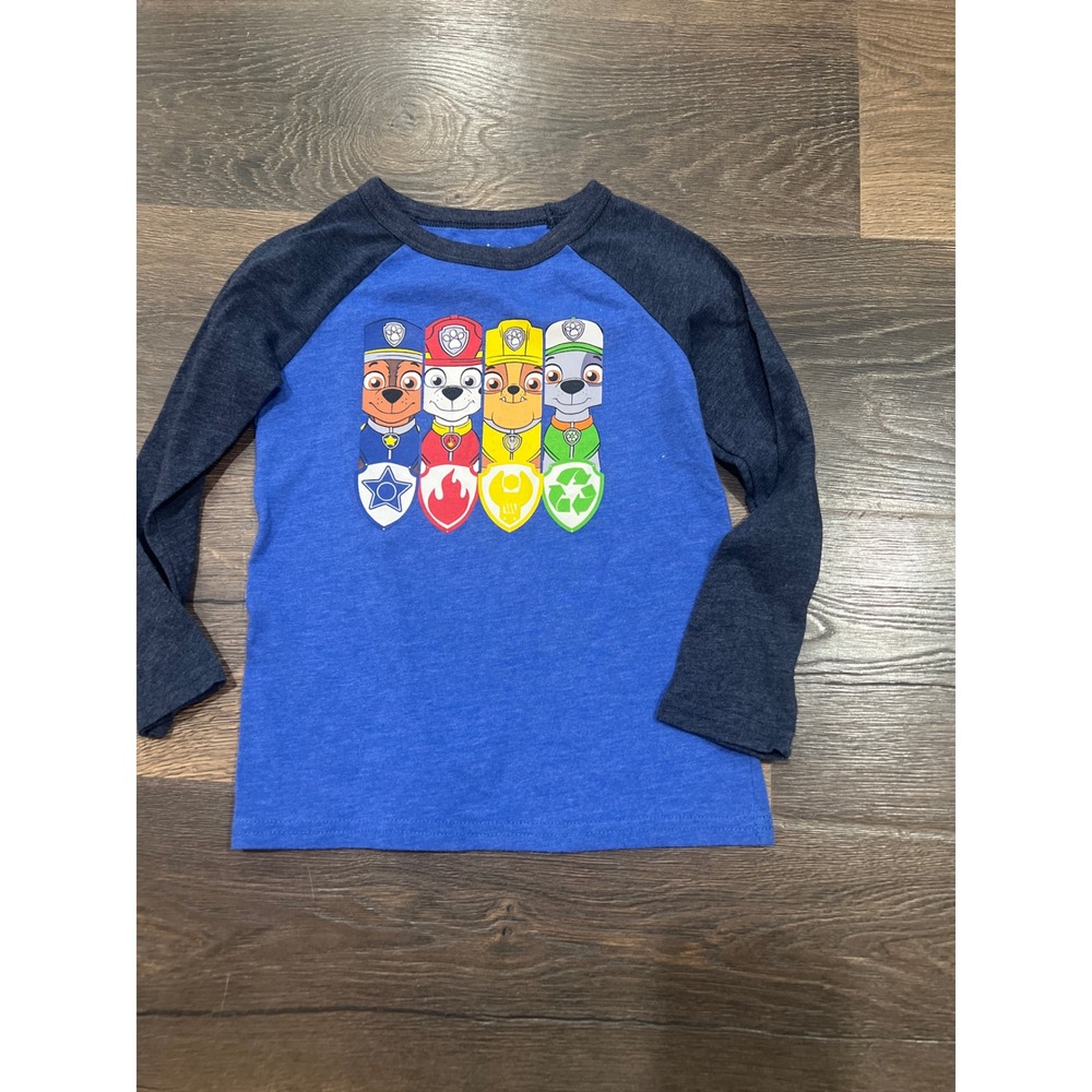 Jumping Beans Paw Patrol Boys Raglan Long Sleeve Graphic T-Shirt Blue 5T‎
